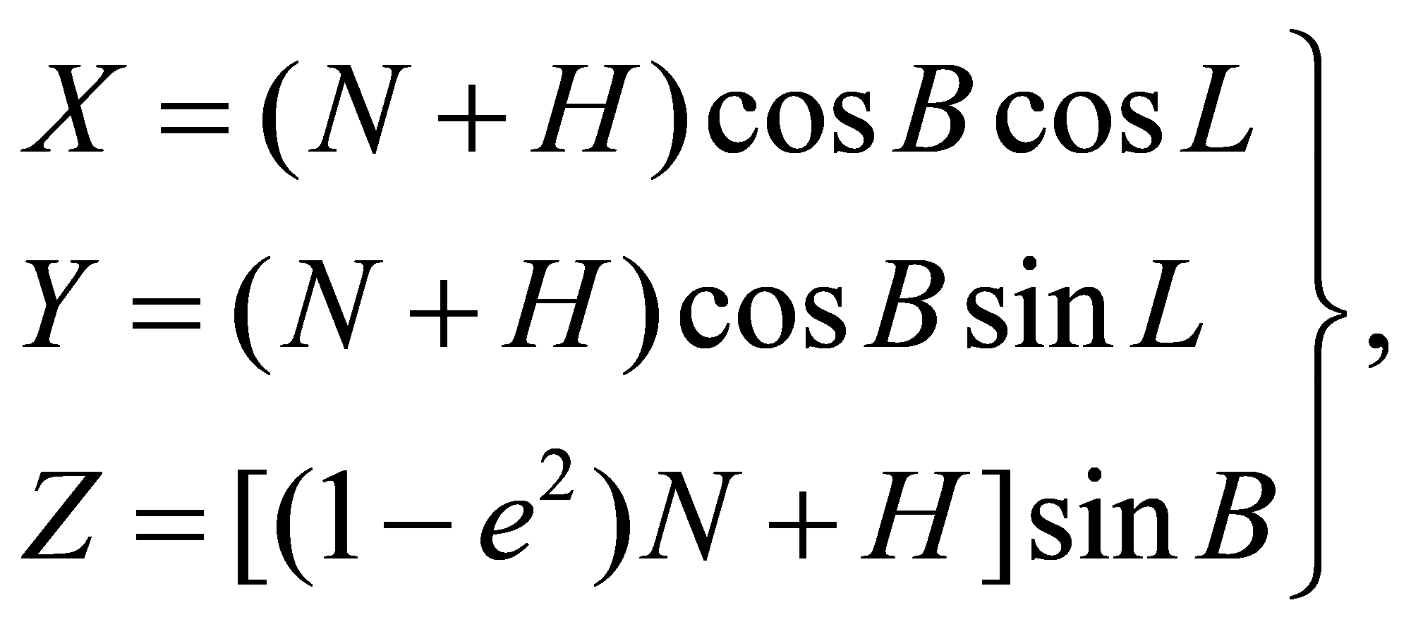 2()coscos()cossin, (1) sinXNHBLYNHBLZeNHBü=+ï=+ýï=-+þ