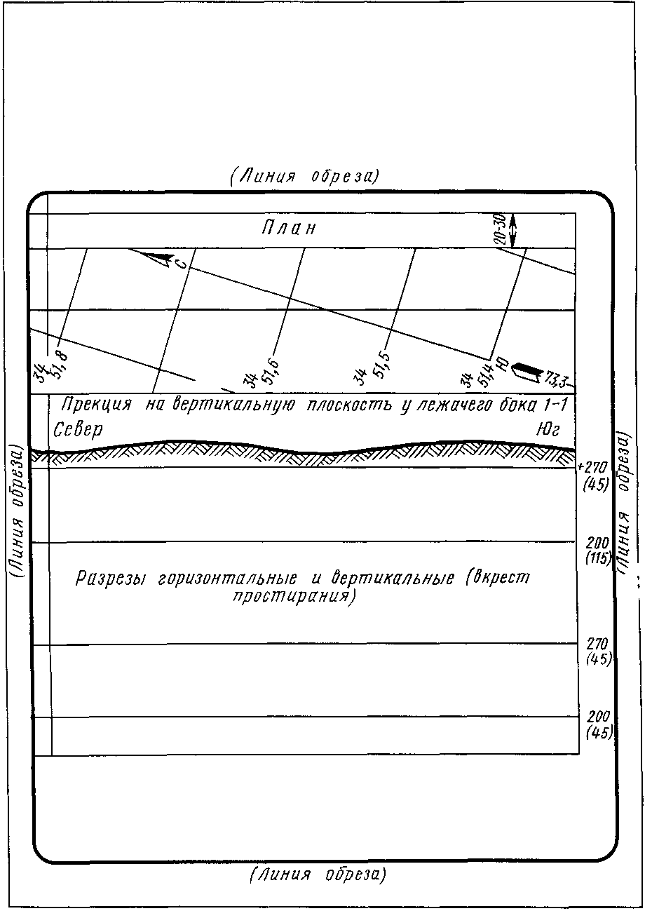 7.6. Изображение на чертежах вертикальных плоскостей разрезов и вертикальных про