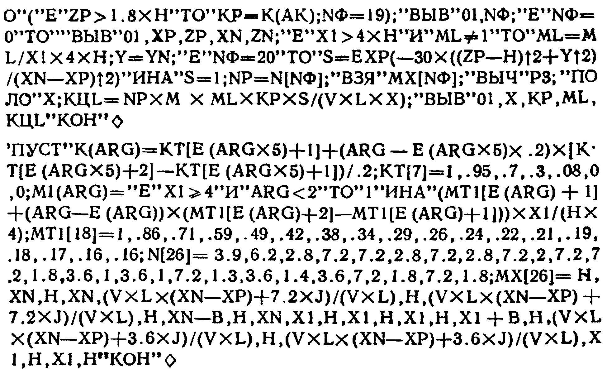 2. Описание алгоритма для линейных источников