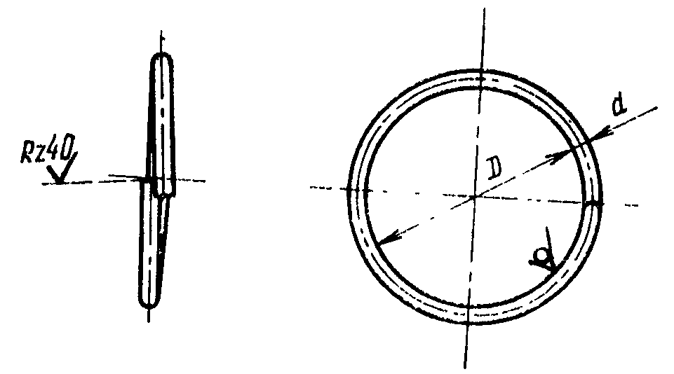 4. Конструкция и размеры пружинных колец (деталь 3)
