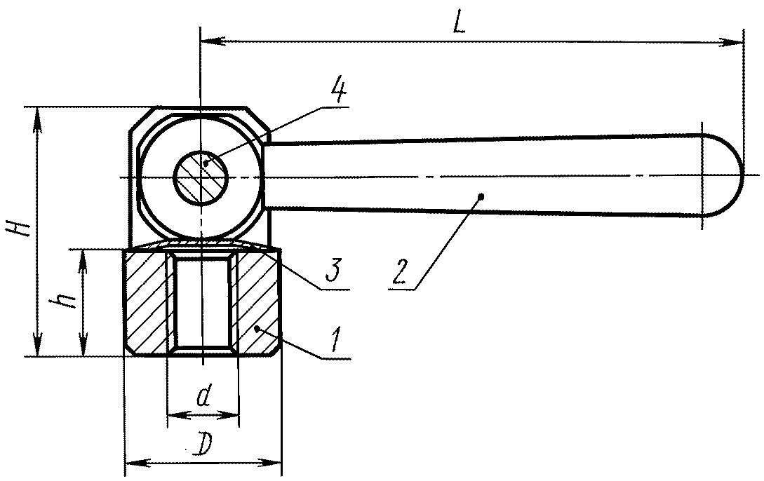1. Конструкция и размеры гаек с шарнирной рукояткой