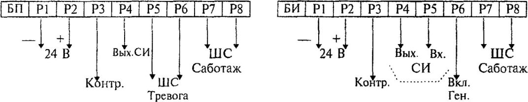 3.4 Схемы внешних соединений извещателей