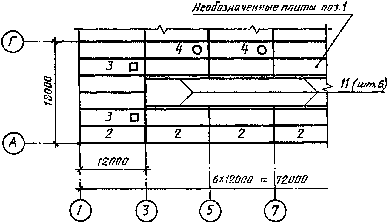 Схема расположения плит покрытия